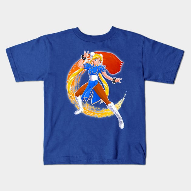 Chun Li Street Fighter II Kids T-Shirt by DrawingsFromHell